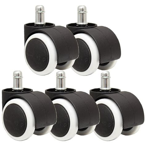 5 pcs Universal casters Office Chair 360 Degree swivel Roller Castor Wheels black&white Wheel ...