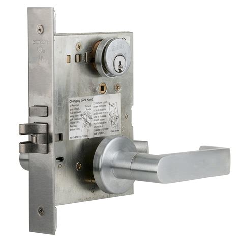 Schlage L9050P 06A 626 C123 Keyway Series L Grade 1 Mortise Lock, Office Function, C123 Keyway ...