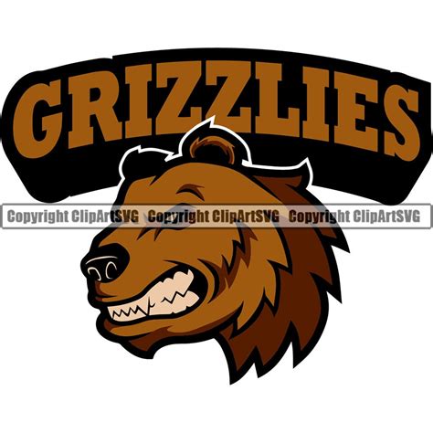 Grizzly Bear Sports Team School Mascot Grizzlies Wildlife Wild | Etsy