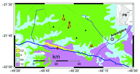 -Geological map of the Araraquara area in the northeastern Paraná... | Download Scientific Diagram