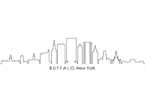 BUFFALO New York USA SKYLINE City Outline Silhouette Vector Graphic Svg Eps Jpg Png - Etsy