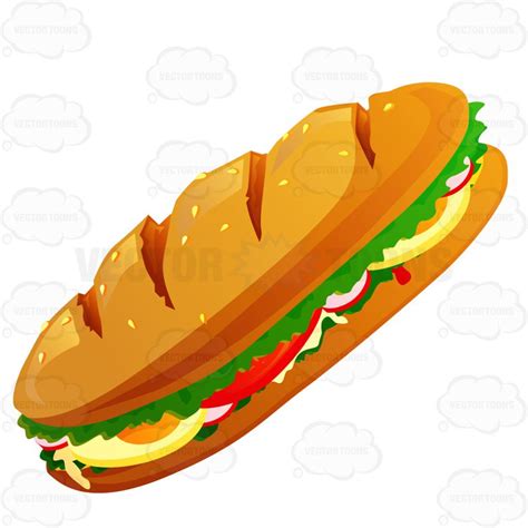 Sub Sandwich Vector at GetDrawings | Free download