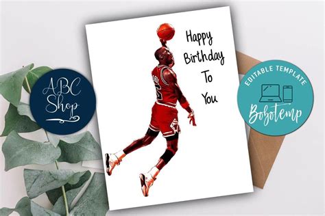 Michael Jordan Birthday Card | Bobotemp