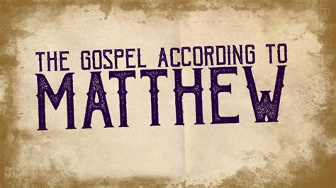 The Gospel of Matthew - YouTube