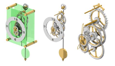 Wood Mechanical Clock Blueprints PDF Plans