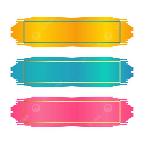 Colorful Brush Shape Design For Text Box Transparent Background Desing ...