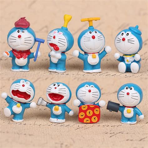 8pcs/lot 3.5 5cm Cartoon mini Classic Toy Doraemon PVC Action figure Model Doll Toys For Kids ...