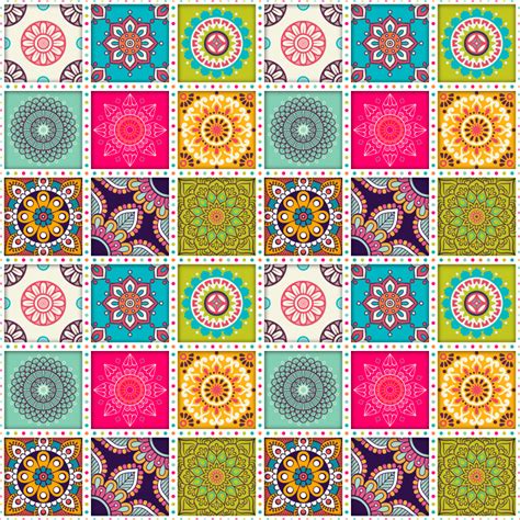 colorful moroccan tiles bedroom vinyl rug - TenStickers
