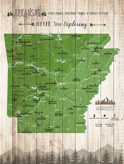 Arkansas State Park Map Arkansas State State Parks | Etsy