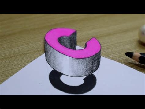 How To Draw 3D Letter C | Simple 3D Illusion Art - YouTube