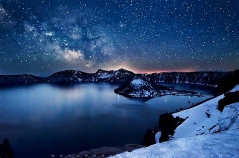 Milky way over crater lake | Wonderous | Pinterest