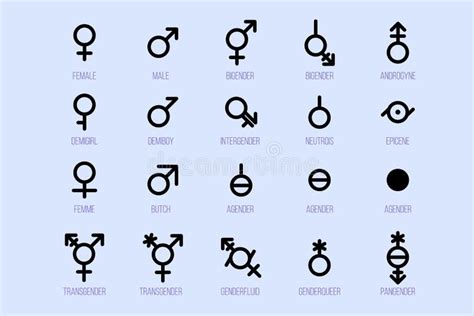 Set of Gender Symbols. Sexual Orientation Signs Stock Illustration - Illustration of neutrois ...