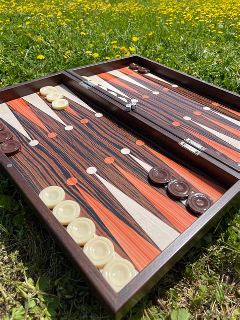 Wooden Backgammon Board with Wooden Backgammon Pieces Luxury | Etsy