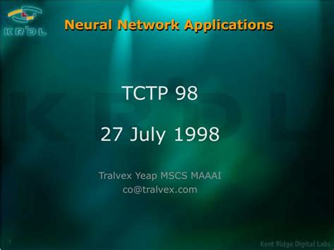 PPT - Neural Network Applications PowerPoint Presentation, free ...