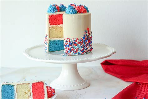 Red, White & Blue Fourth of July Cake - This Celebrated Life