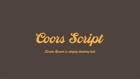 Coors Font - Enhance Your Designs