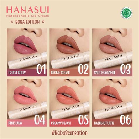 Jual Hanasui Mattedorable Lip Cream | Matte Dorable LipCream Lipstick Cair Mate Boba Hanasui ...