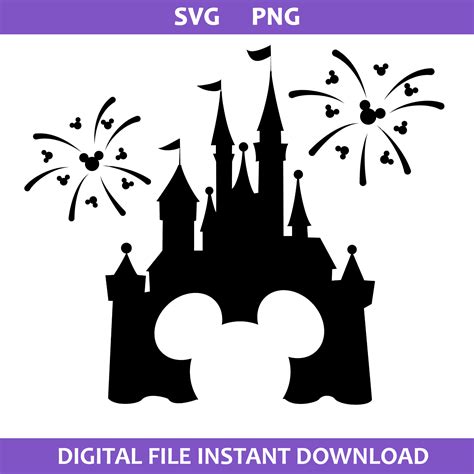 Mickey Head Castle Fireworks Svg, Mickey Mouse Svg, Disney S - Inspire ...