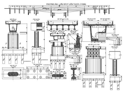 Bridge Abutment Design RCC Structure CAD drawing - Cadbull