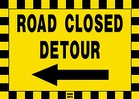 Buy TCS27 Road Closed Detour Left Arrow Sign | Traffic Signs