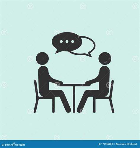 Business Meeting Icon Two People Silhouette. Vector Illustration Stock ...