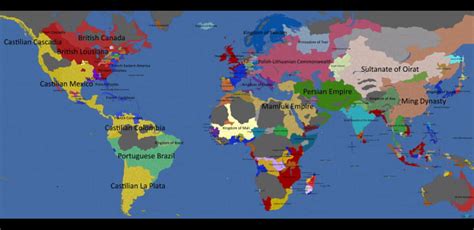 Map of the world in 1821 according to EU4 - 9GAG