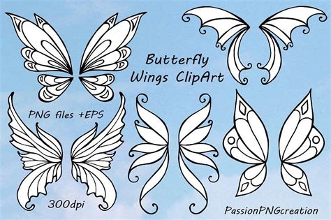 Butterfly Wings Clipart By PassionPNGcreation | TheHungryJPEG