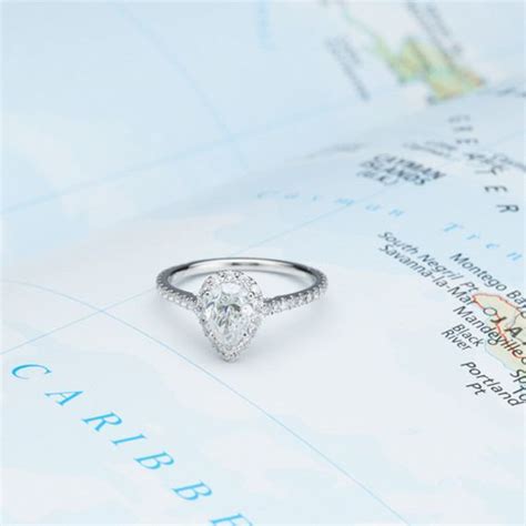 Halo Diamond Engagement Ring for 1.00 Carat Pear Shaped | Engagement ...