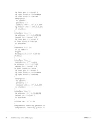 Dell Networking Switch Configuration Examples | PDF