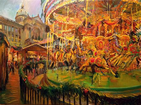 Year of the Boat: Oil Painting 56 - The German Market, Birmingham