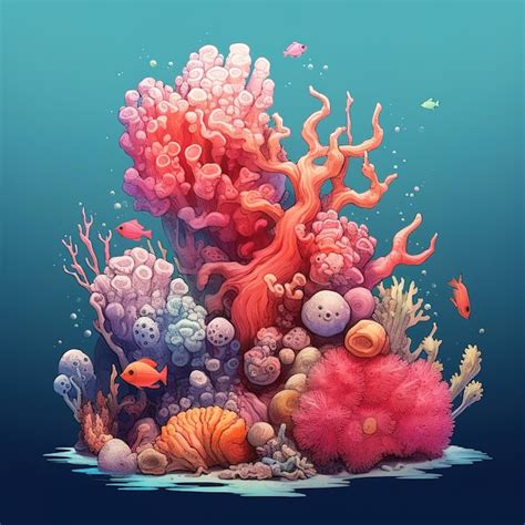 Premium AI Image | Coral reef illustration