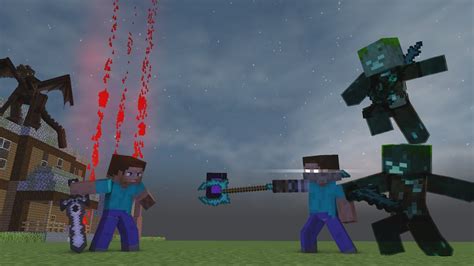 Minecraft Fight Animation - Herobrine vs Steve - YouTube