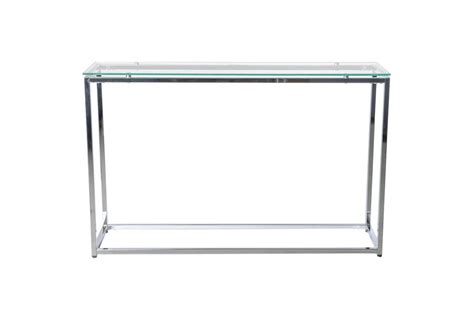 Sandor Sandor Long Conosole Table with Clear Tempered Glass Top and Chrome Frame | Ashley ...