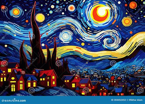 A Stunning Painting Depicting a Night Sky Filled with Countless Stars ...