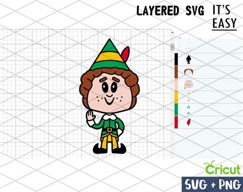 Christmas Elf Buddy SVG Cricut Svg Clipart Layered SVG - Etsy