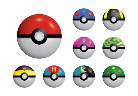 Poke Ball Set Vector - Download Free Vector Art, Stock Graphics & Images