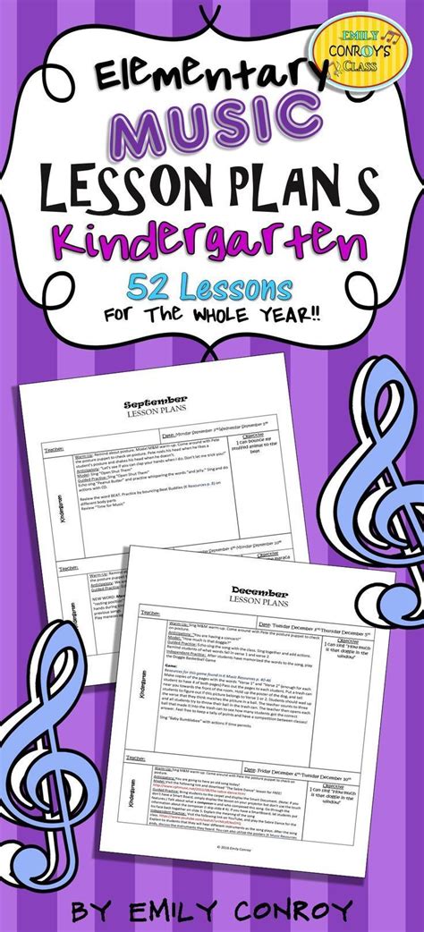 Music Lesson Plan For Kindergarten