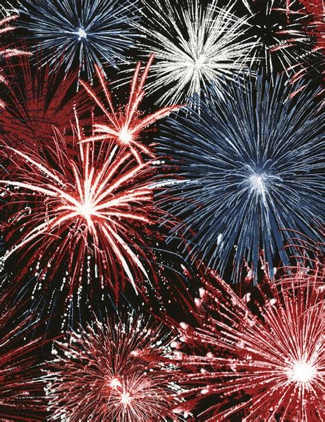 USA Fireworks Red White Blue Fabric USA 4th of July - Etsy