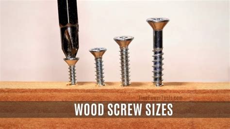 Wood Screw Sizes. Chart With Screw Number and Diameter