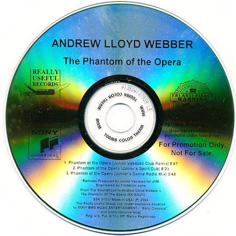 Andrew Lloyd Webber - The Phantom Of The Opera (2004, CDr) | Discogs