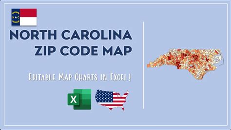 North Carolina Zip Code Map in Excel - Zip Codes List and Population Map - YouTube