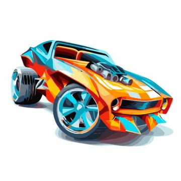 Hot Wheels Car Vector, Sticker Clipart Colorful Hot Rod Car With A Colorful Logo Cartoon ...