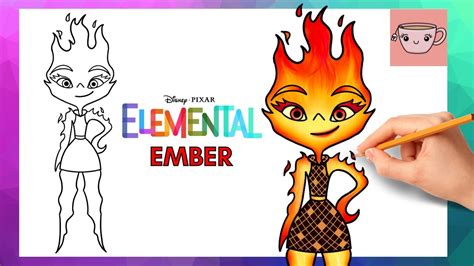 Cómo dibujar Ember de Elemental | Disney Pixar | Tutorial de dibujo fácil lindo