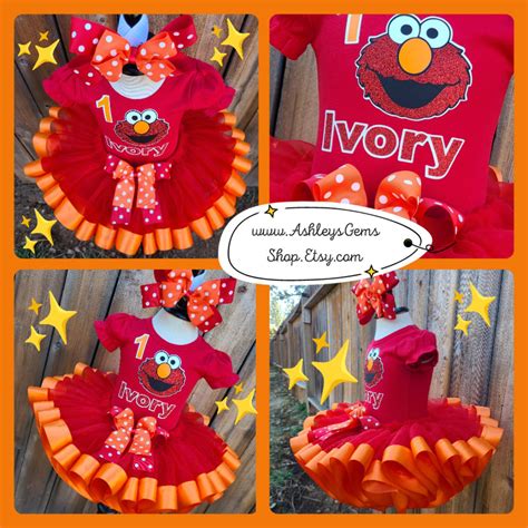 Elmo 1st Birthday Outfit Elmo Costume Elmo Tutu Elmo Dress - Etsy