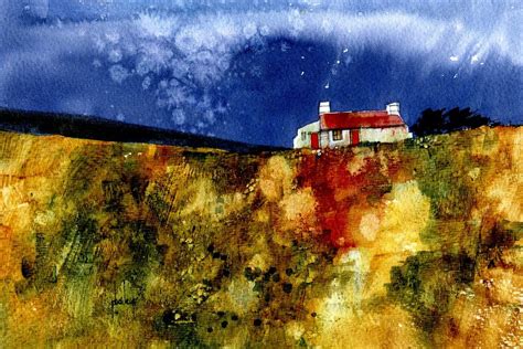 Moorland cottage revisited | Abstract landscape painting, Landscape art, Watercolor landscape