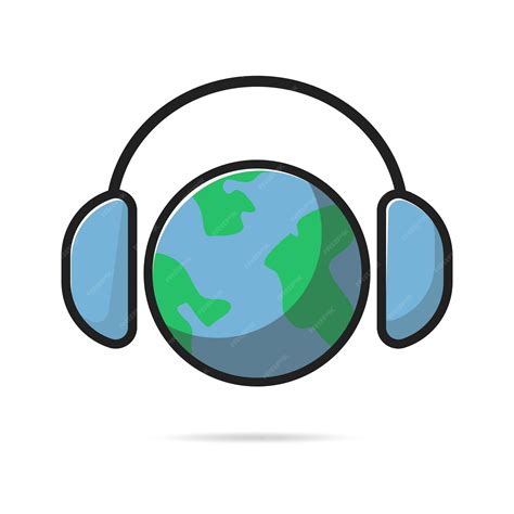 Premium Vector | Icon Globe with Headphone music world music