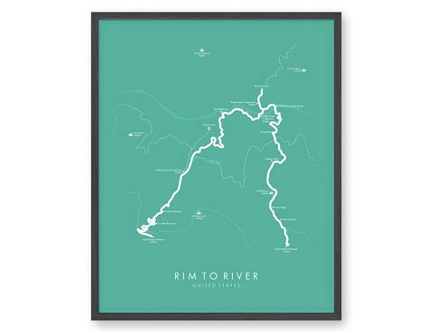 Rim To Rim Map Rim To Rim Poster Tell Your Trail