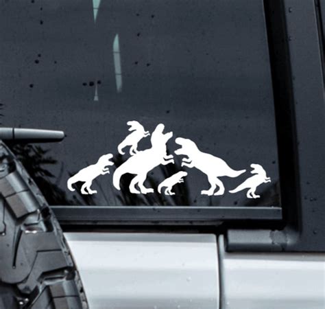 Dinosaur Stick Family Car Decal, Dino Stick Figure Car Decal, Stick ...