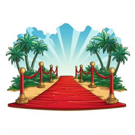 Red carpet 2d cartoon vector illustration on white backgro 30691964 ...