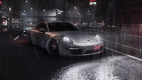 Car, gray, wet, night, rain, HD wallpaper | Peakpx